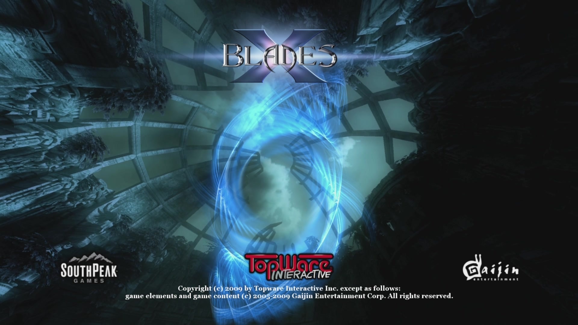 X-Blades title screen for Xbox 360